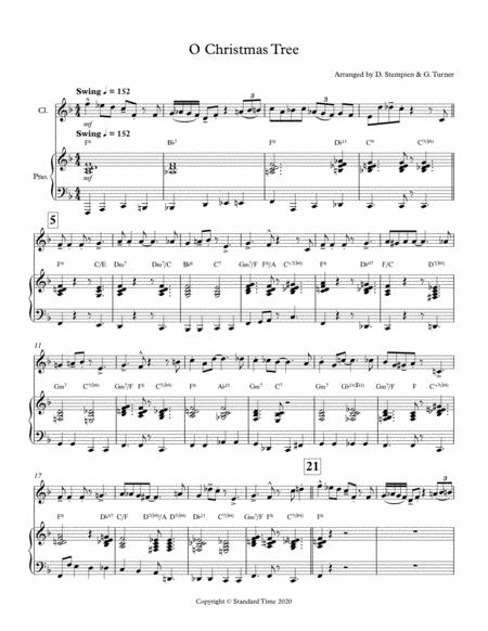 Free Sheet Music O Christmas Tree For B Flat Clarinet Solo With Piano Accompaniment Up Tempo Swing