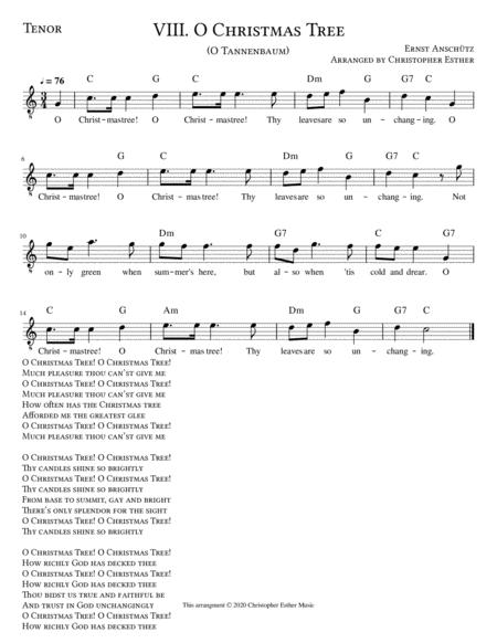 Free Sheet Music O Christmas Tree For Tenor Voice