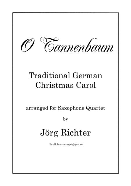 O Christmas Tree O Tannenbaum For Saxophone Quartet Sheet Music