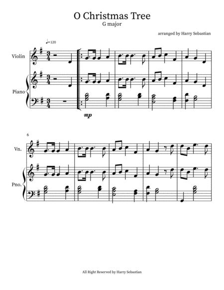 O Christmas Tree Piano Violin In G Major Sheet Music