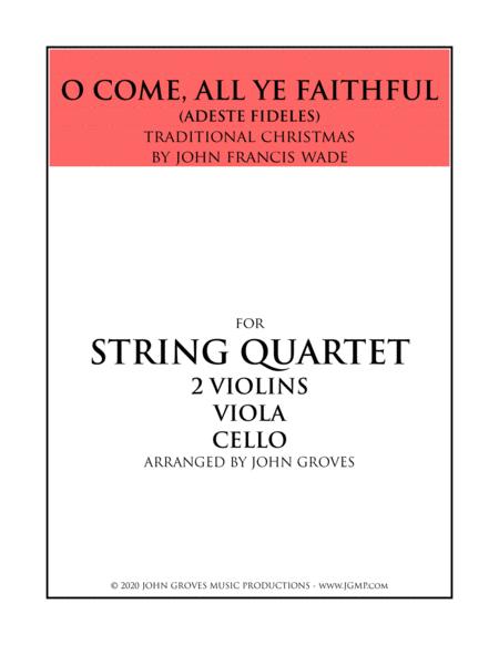 O Come All Ye Faithful Adeste Fideles String Quartet Sheet Music