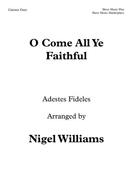 Free Sheet Music O Come All Ye Faithful For Clarinet Duet
