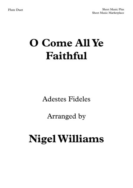 Free Sheet Music O Come All Ye Faithful For Flute Duet