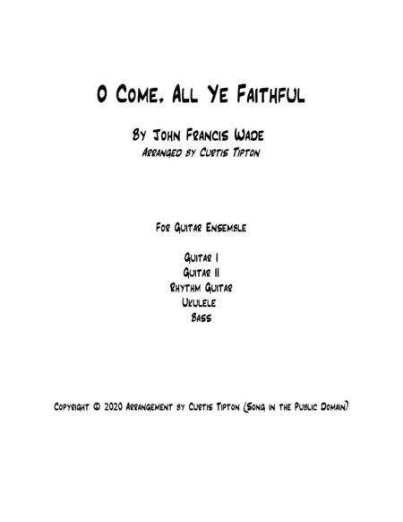Free Sheet Music O Come All Ye Faithful For Guitar Group