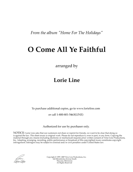 Free Sheet Music O Come All Ye Faithful From Home For The Holidays
