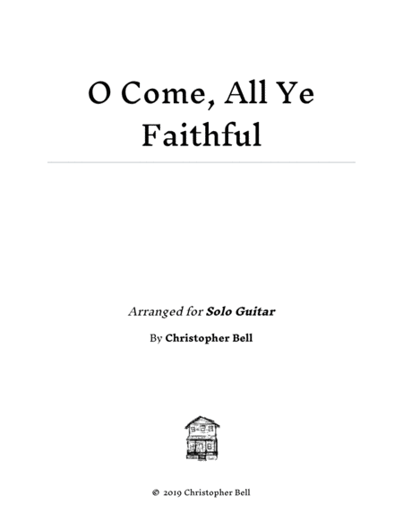 O Come All Ye Faithful Level 2 Solo Guitar Sheet Music