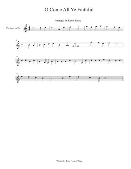 O Come O Come Emmanuel Clarinet Sheet Music