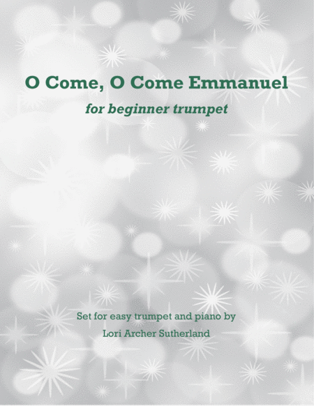 Free Sheet Music O Come O Come Emmanuel For Beginner Trumpet Piano