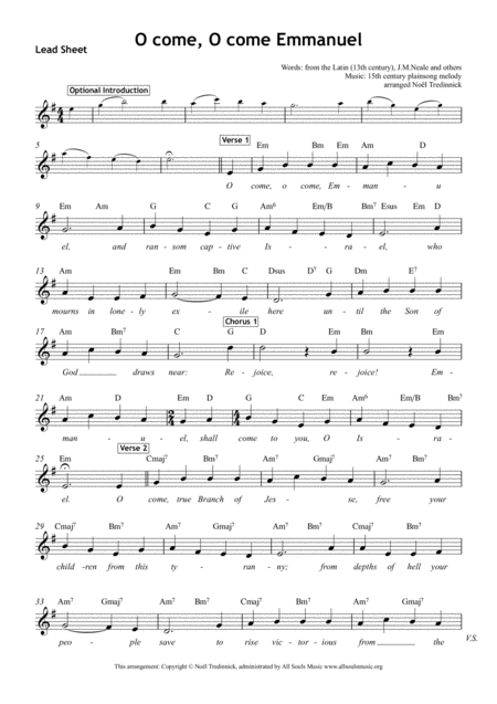 O Come O Come Emmanuel Worship Set Sheet Music