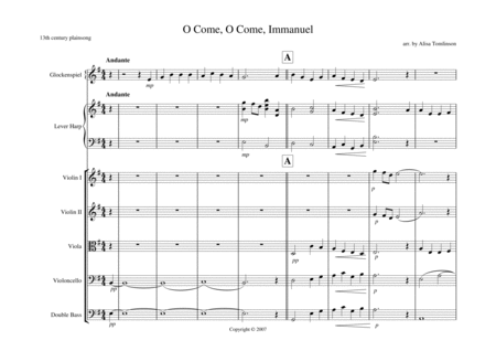 O Come O Come Immanuel Harp Feature Sheet Music