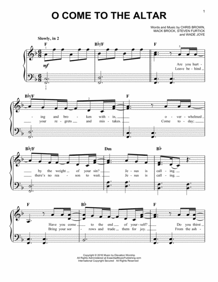 O Come To The Altar Sheet Music