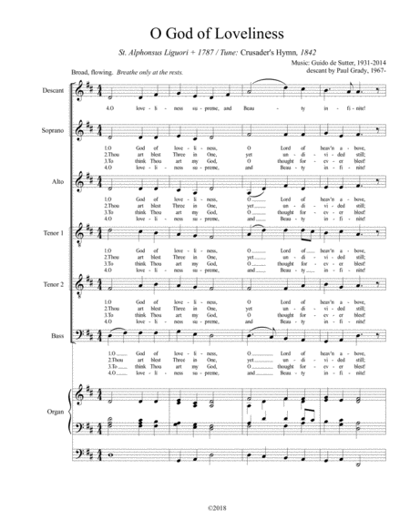 Free Sheet Music O God Of Loveliness Satb Descant Organ