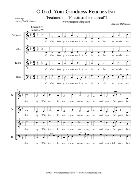 O God Your Goodness Reaches Far Sheet Music