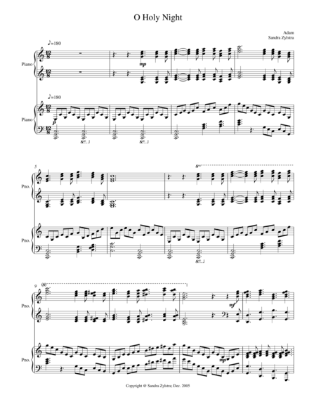 O Holy Night 2 Piano Duet Sheet Music