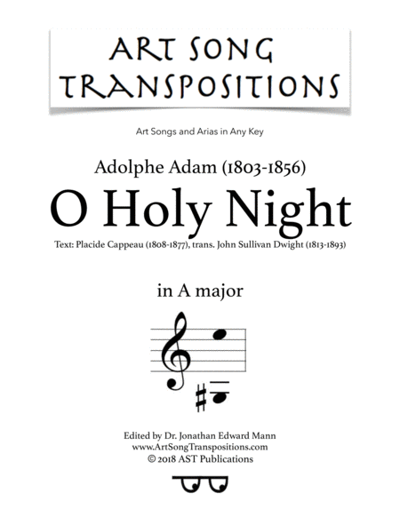 O Holy Night A Major Sheet Music