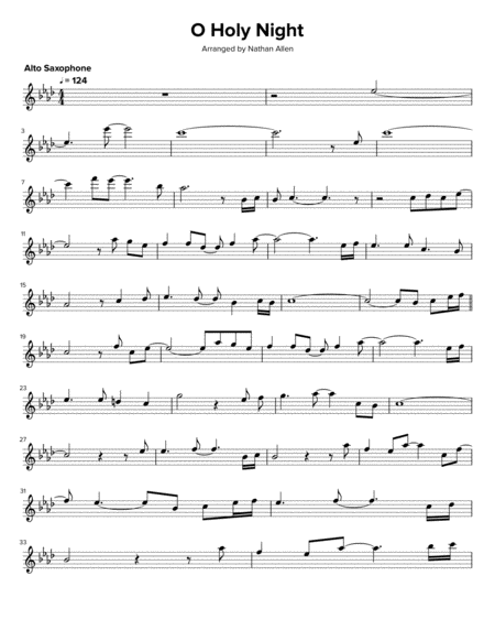 Free Sheet Music O Holy Night Alto Saxophone