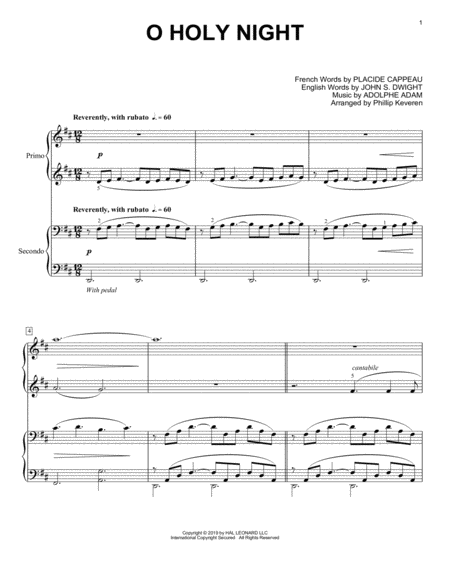 Free Sheet Music O Holy Night Arr Phillip Keveren