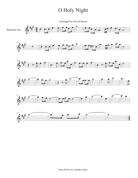 Free Sheet Music O Holy Night Bari Sax