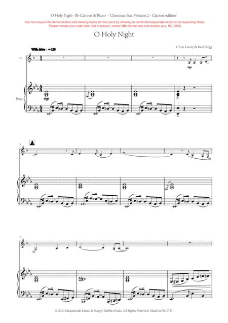 Free Sheet Music O Holy Night Bb Clarinet And Piano Jazz Style By Chris Lawry And Keri Degg Includes Free Demo And Backing Tracks On Request See Details On Product