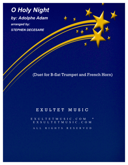 Free Sheet Music O Holy Night Duet For Bb Trumpet And French Horn