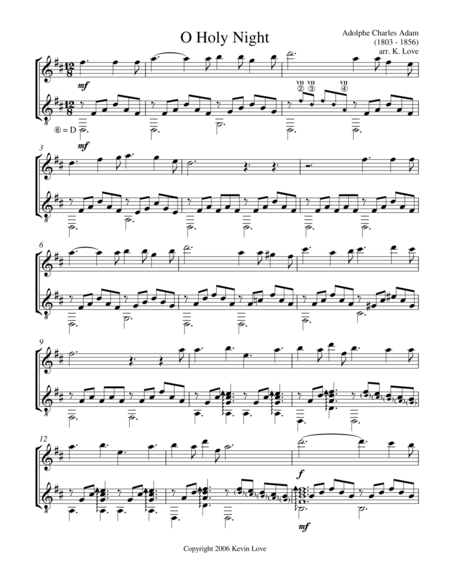 Free Sheet Music O Holy Night Flute And Guitar Score And Parts