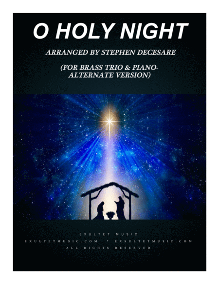 Free Sheet Music O Holy Night For Brass Trio And Piano Alternate Version