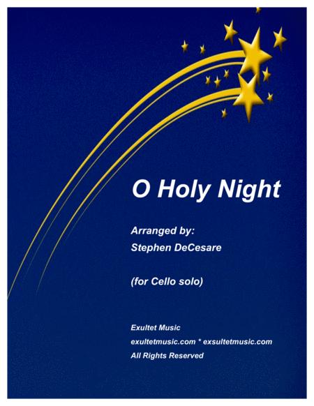 Free Sheet Music O Holy Night For Cello Solo And Piano