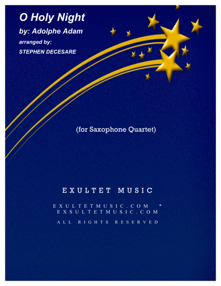 O Holy Night For Saxophone Quartet Sheet Music