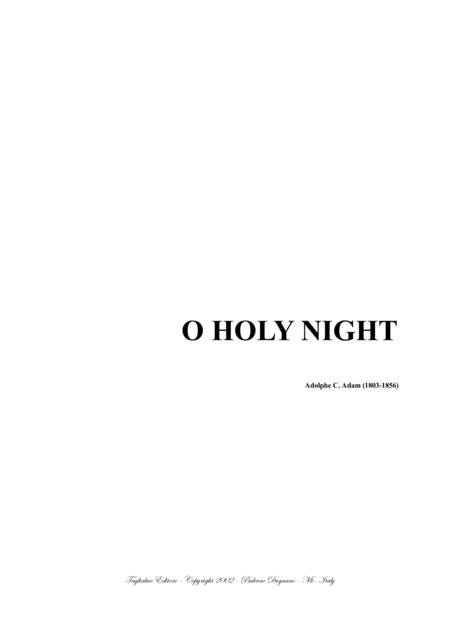 Free Sheet Music O Holy Night For Soprano Or Tenor And Piano