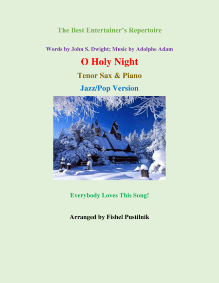 Free Sheet Music O Holy Night For Tenor Sax And Piano