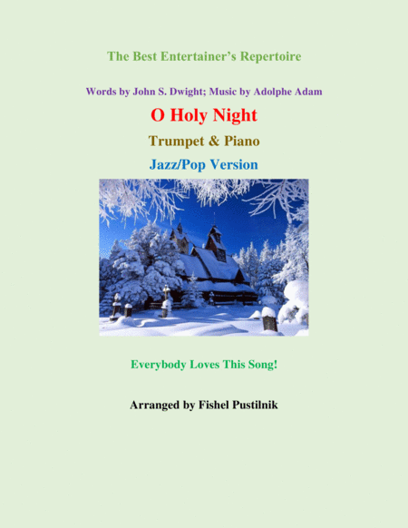 Free Sheet Music O Holy Night For Trumpet And Piano Jazz Pop Version