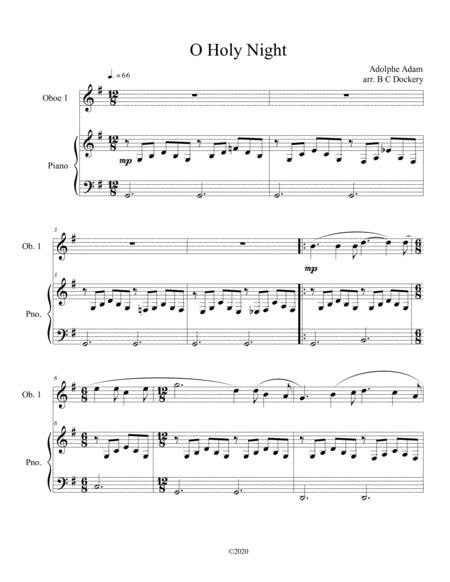 Free Sheet Music O Holy Night Oboe Solo With Piano Accompaniment