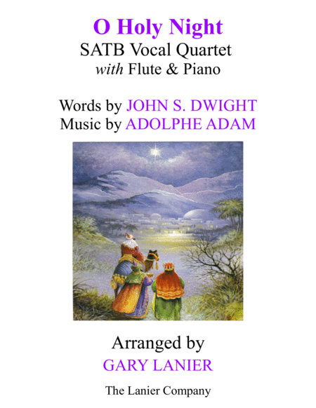 Free Sheet Music O Holy Night Satb Vocal Quartet With Flute Piano Score Parts Included