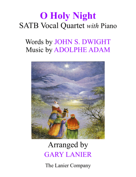 Free Sheet Music O Holy Night Satb Vocal Quartet With Piano Score Quartet Part Included