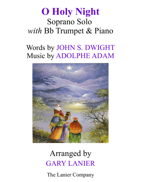Free Sheet Music O Holy Night Soprano Solo With Bb Trumpet Piano Score Parts Included