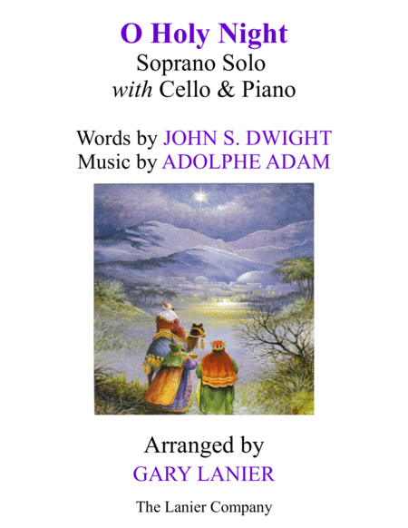 Free Sheet Music O Holy Night Soprano Solo With Cello Piano Score Parts Included