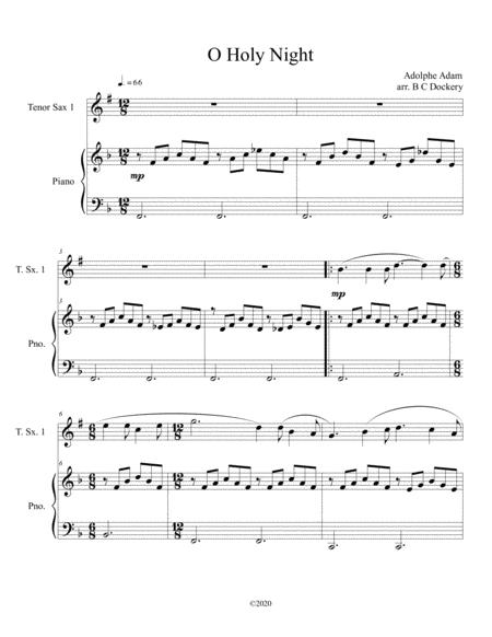 O Holy Night Tenor Sax Solo With Piano Accompaniment Sheet Music