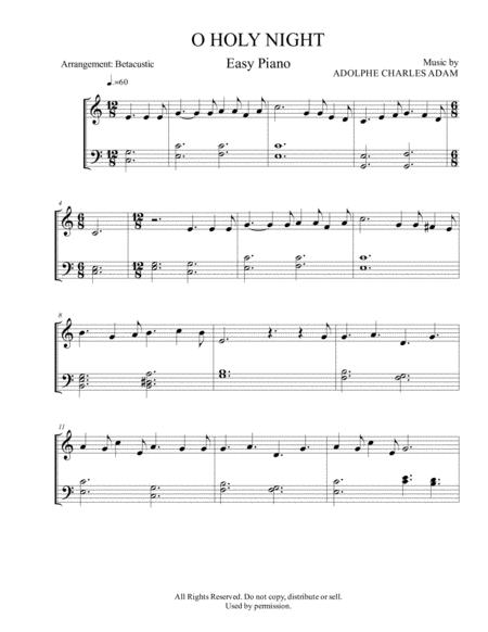 O Holy Night Traditional Sheet Music Easy Piano Sheet Music