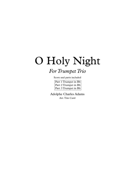 Free Sheet Music O Holy Night Trumpet Trio