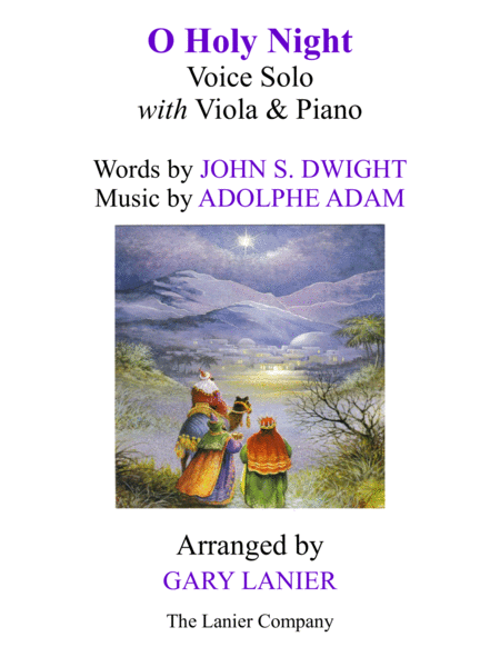 Free Sheet Music O Holy Night Voice Solo With Viola Piano Score Parts Included