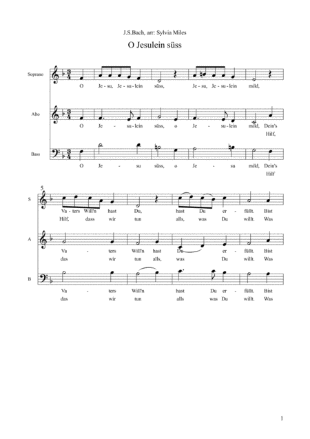 Free Sheet Music O Jesulein Sss