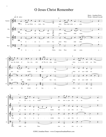 Free Sheet Music O Jesus Christ Remember