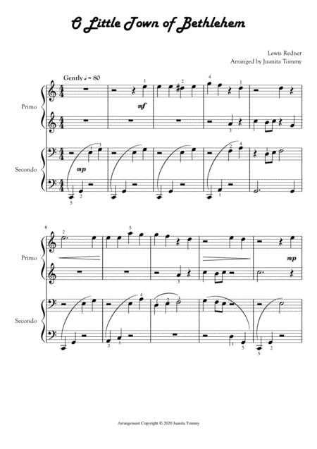 O Little Town Of Bethlehem 1 Piano 4 Hands Sheet Music