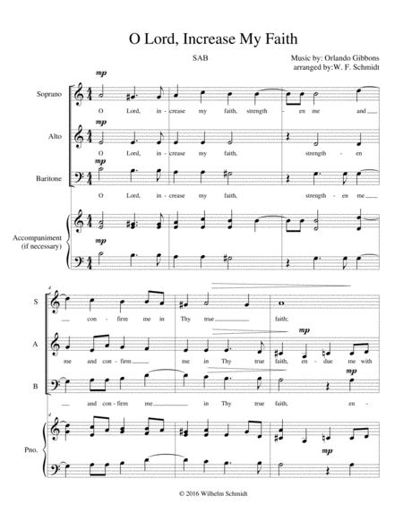 O Lord Increase My Faith Sheet Music