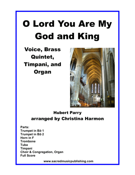 O Lord You Are My God And King Voice Brass Quintet Timpani And Organ Sheet Music