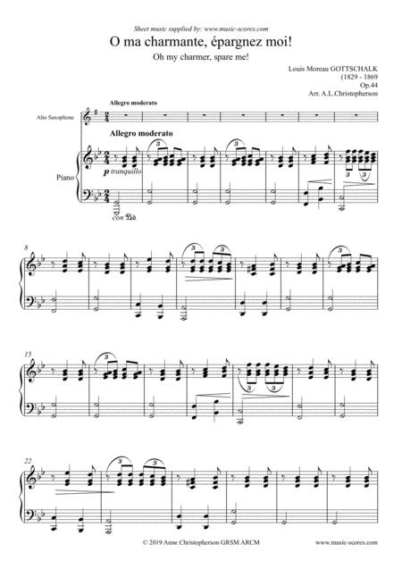 O Ma Charmante Pargnez Moi Alto Sax And Piano Sheet Music