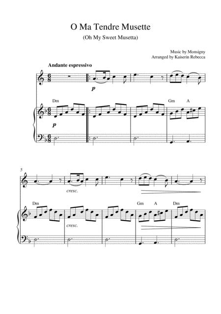 O Ma Tendre Musette Oh My Sweet Musetta Horn In F Solo And Piano Accompaniment Sheet Music