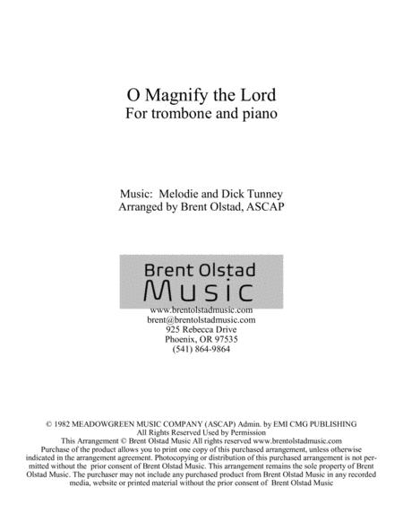 Free Sheet Music O Magnify The Lord