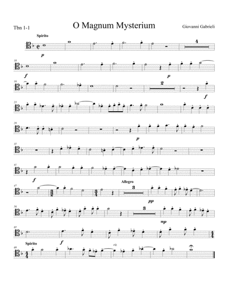 Free Sheet Music O Magnum Mysterium By Giovanni Gabrieli