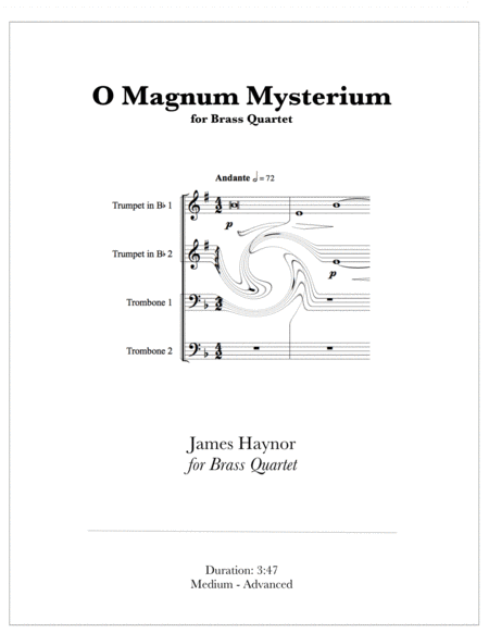 O Magnum Mysterium For Brass Quartet Sheet Music